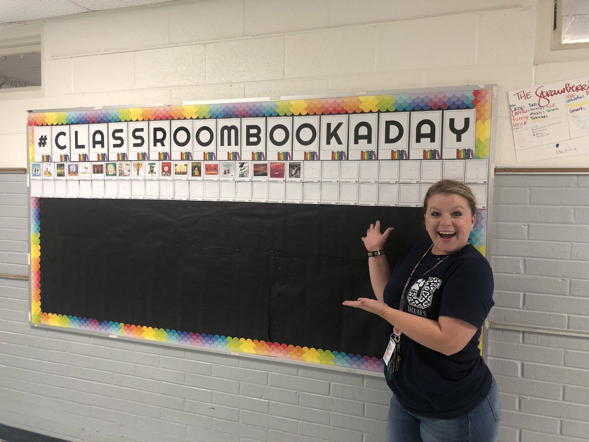 melissagound's tweet photo. After researching this fabulous idea from @heisereads, Mrs. Reeder’s Readers are enjoying a classroom book a day. Thank you for spreading the love of reading across Jefferson. #classroombookaday #bebold #betheone @jagsofjefferson @iAmerica811 @5thGradeReeders https://t.co/P4i3YfW9hb