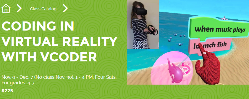 CodeInVR's tweet photo. To celebrate #NationalCodingWeek vCoder is announcing our @SaturdayAcademy course! If you are in the Portland, Oregon area you can register online, only 8 seats left! https://t.co/K8WNyICQaG  #GirlsWhoCode #codingforkids #codinglife #NonProfits @beachdaystudios https://t.co/t8F48bkUiU