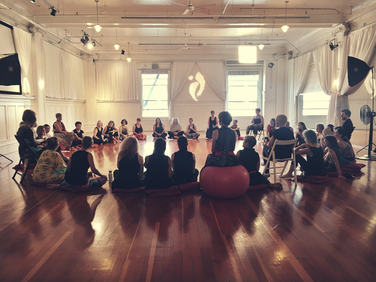 Power circle in our Movement Studio this past week with @NiaTechnique ✨ Head to pythianstudios.com to learn more about renting this space for your own classes or trainings. ✨

#downtownpdx #portland #pythianstudios