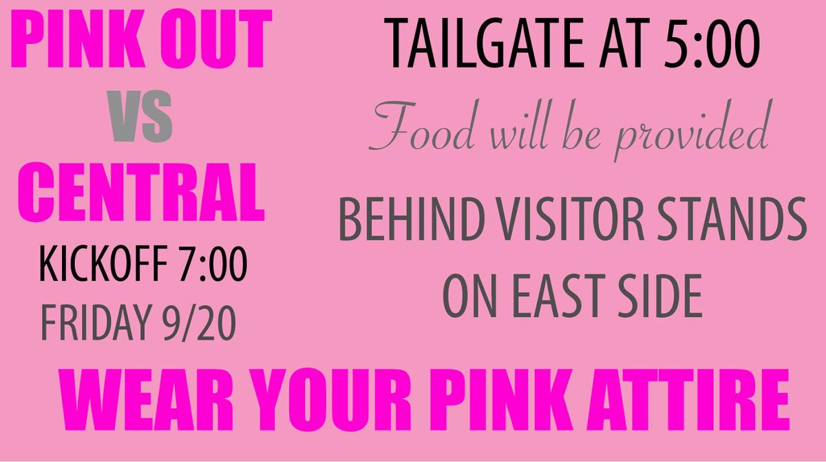 CENTRAL WEEK!! Come support the football team Friday night at Salina Stadium!! Join us before the game at the tailgate!!