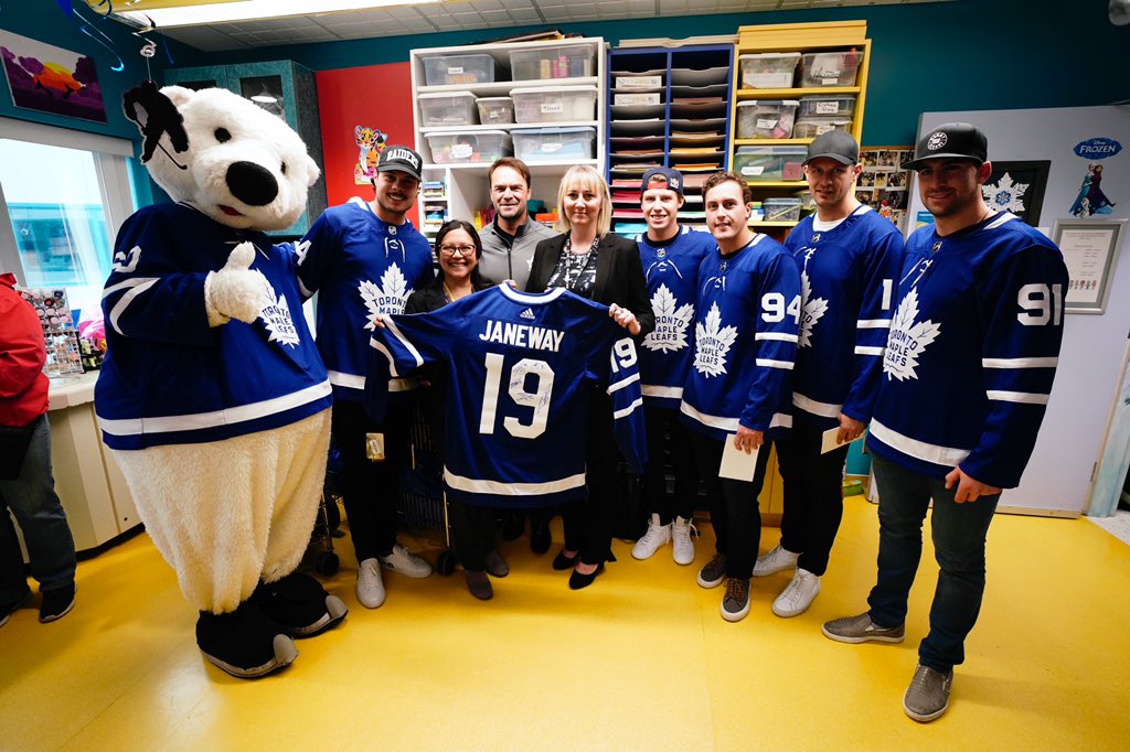 MapleLeafs's tweet photo. Making a visit to a very special place in St. John’s: The @JanewayNL Hospital https://t.co/zGIc4oQAUM