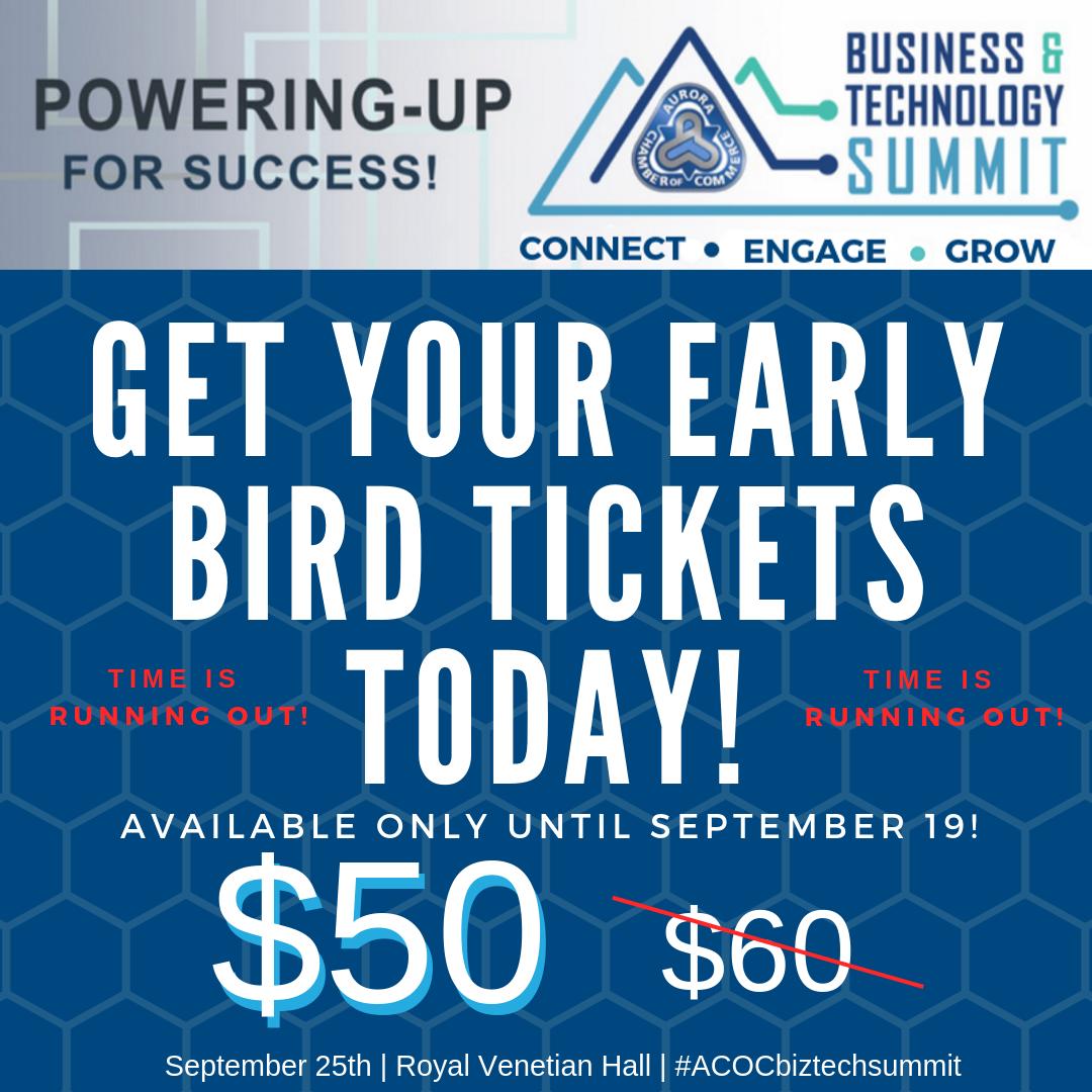 AuroraChamberON's tweet photo. 🤑 Early bird ticket sales close this week for the Business & Technology Summit (THURSDAY) and the Women's Summit (TODAY). Don't miss out, register now: https://t.co/6kTupMCVgA
#ACOCmembershipmatters
#ACOCproud
#ShopLocal
#ShopYourCommunity
#AuroraON https://t.co/fIiBsA28Od