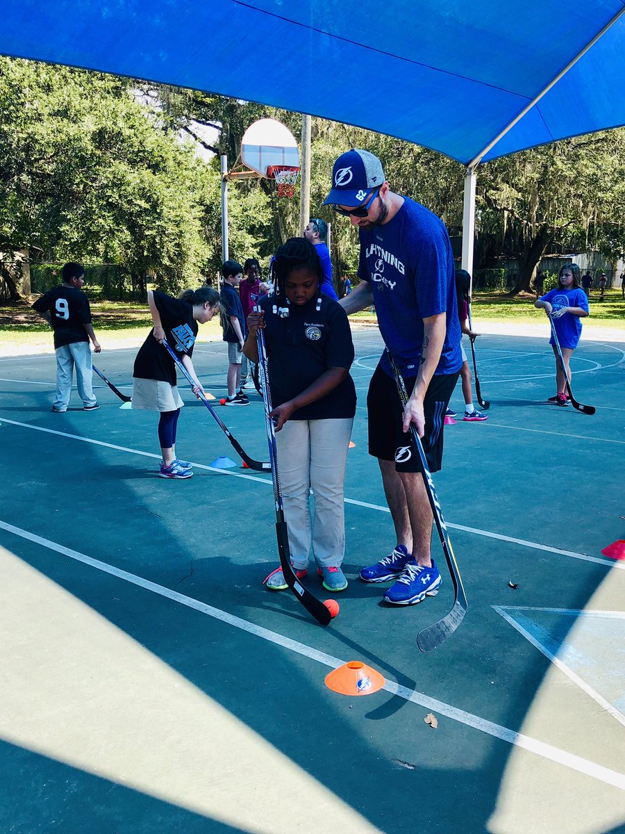 PepinAcademies's tweet photo. It’s a great day to play street hockey! 🏒 Thank you @LightningMade @tblightning for spending time with our Tampa elementary & middle school students & teaching them the fundamentals of hockey. Such a fun-filled & action-packed day! ⚡️⚡️ #BuildTheThunder #LightningMade https://t.co/VkcxBBUMCh