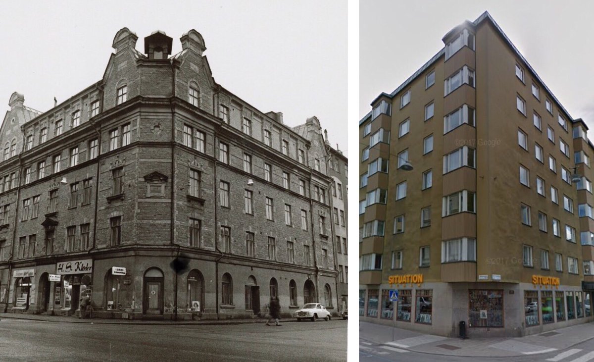 fore_och_efter's tweet photo. FÖRE OCH EFTER I STOCKHOLM

Kvarteret Bergsgruvan Större, Timmermansgatan 38/Maria Prästgårdsgata 23. Förebilden tagen i november 1968 av Håkan Nordenadler inför den förestående rivningen. https://t.co/L0iscCOrhr