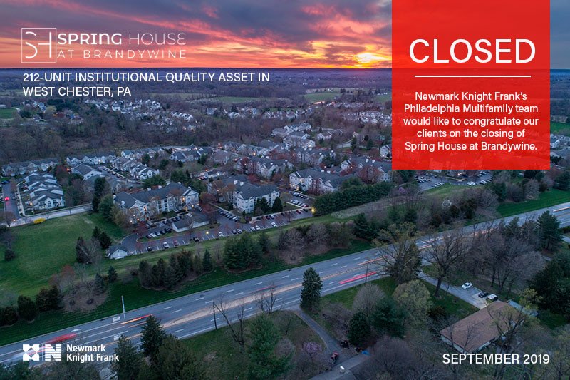 NKFPhillyMulti's tweet photo. Newmark Knight Frank's Philadelphia Multifamily team would like to congratulate our clients White Oak Partners and Ares Management Corporation on the closing of Spring House at Brandywine! 

#NKFphillymulti #closed #multifamily #cre #philadelphia https://t.co/J3wOSTBDRI