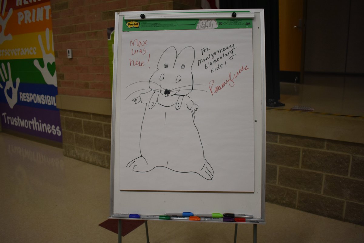SycamoreSchools's tweet photo. Beloved "Max and Ruby" author &amp; illustrator Rosemary Wells @omaoma43 visited @Montgomery_Elem today! Her visit was in conjunction with Montgomery's Blue Manatee Literacy Project, which is donating 120 books to a Cincinnati school district facing economic fatigue. #SycamoreStrong https://t.co/ahqZSBqjDb