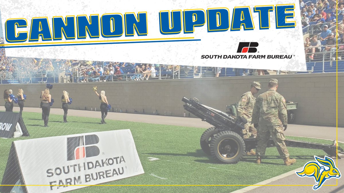 GoJacksSDSU's tweet photo. We celebrate @GoJacksFB points with cannon fire!
All season long @SDFarmBureau will be donating $100 to a local food pantry each time the cannon is fired. This past Saturday the cannon was fired six times - representing a $600 donation!
#CannonUpdate https://t.co/Y9io52Irg7