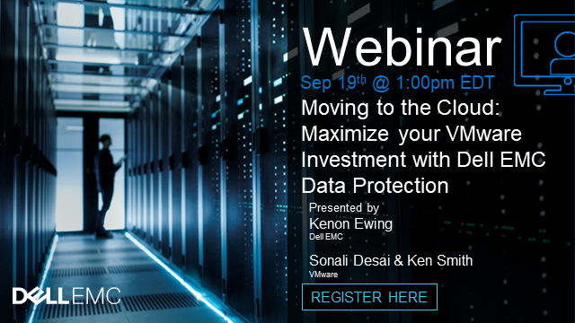 it_freddy's tweet photo. #Webinar para maximizar el ahorro en #protección de entornos #VMware, 19 de septiembre 10AM
#DellEMCProtect makes #dataprotection simply powerful both on-prem and in the #cloud:  https://t.co/GnUlUl5dtY  @VMwarecloudaws @VMWonDellEMC https://t.co/UMeG22qOl4