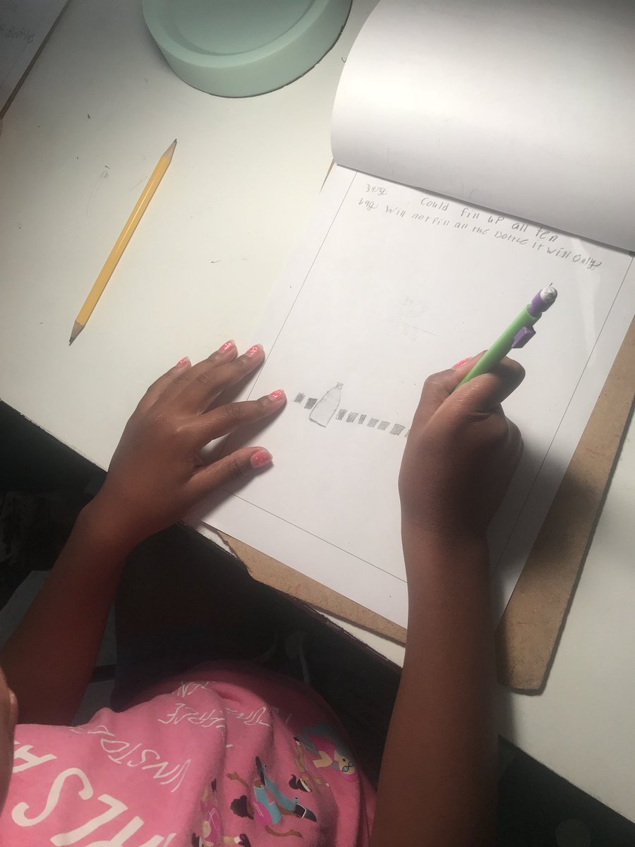 MsGholson's tweet photo. Ss completed a 3 act task today connected to subtraction and addition. They determined how many little ketchup bottles a big bottle could fill up. Way to problem solve Mustangs! #ISD3rdgrade #MillCreekProud @Mill_Creek_ISD https://t.co/OVyjc5YGiR