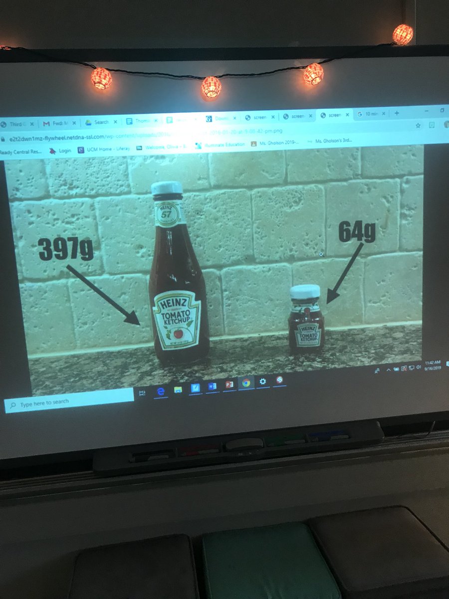 MsGholson's tweet photo. Ss completed a 3 act task today connected to subtraction and addition. They determined how many little ketchup bottles a big bottle could fill up. Way to problem solve Mustangs! #ISD3rdgrade #MillCreekProud @Mill_Creek_ISD https://t.co/OVyjc5YGiR
