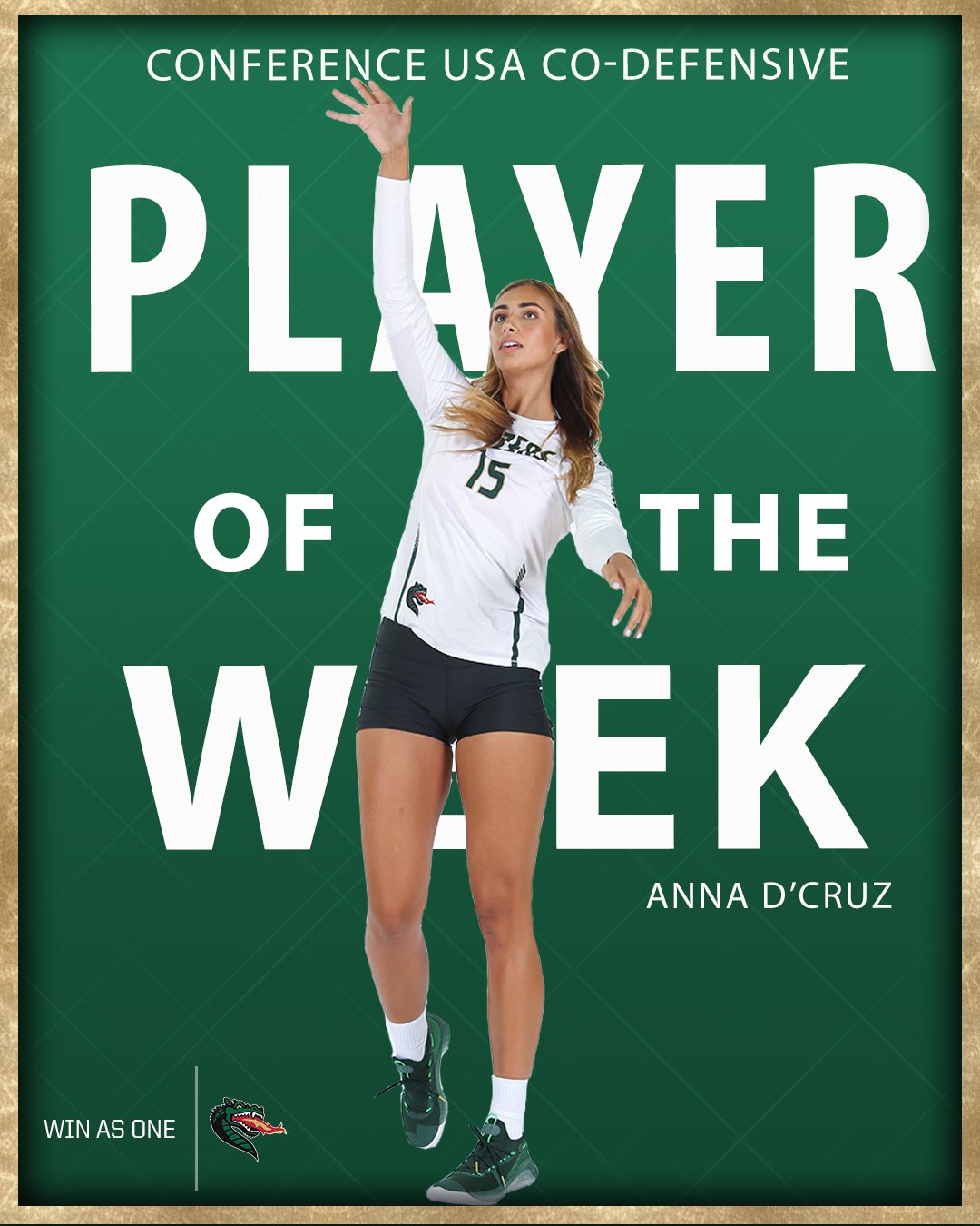 UAB Volleyball on Twitter "Congratulations to redshirt sophomore middle blocker Anna D'Cruz for
