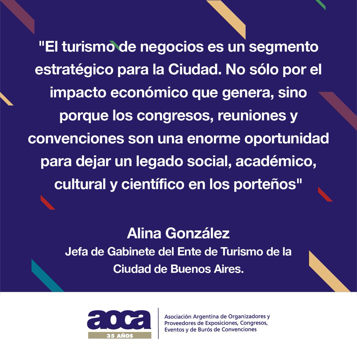 aoca_argentina's tweet photo. Alina González, Jefa de Gabinete del Ente de Turismo de la Ciudad de Buenos Aires.
#AlinaGonzález #EnteDeTurismoBA #BuenosAiresConventionyVisitorsBureau #AOCAArgentina https://t.co/OVmdu4LBk9