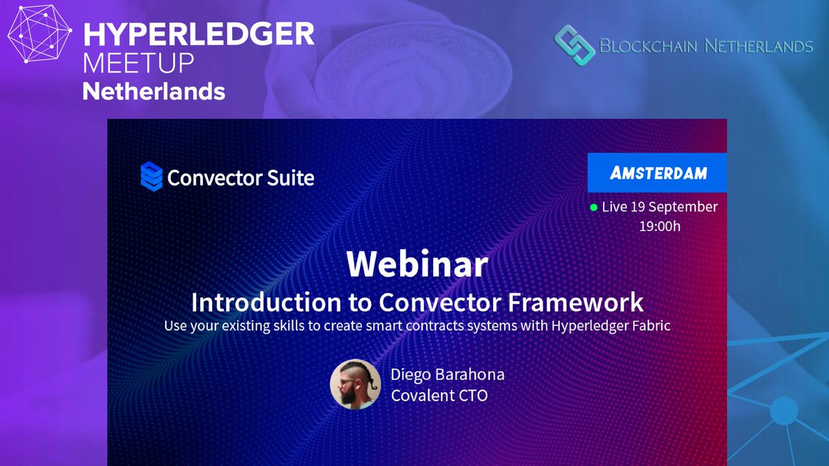 lfdecentralized's tweet image. This Thursday, Sep 19, the Hyperledger Netherlands meetup group is hosting a webinar on the Convector framework. Everyone is welcome to dial-in to learn more about this open-source development toolset for smart contract systems.
meetup.com/Hyperledger-Ne…