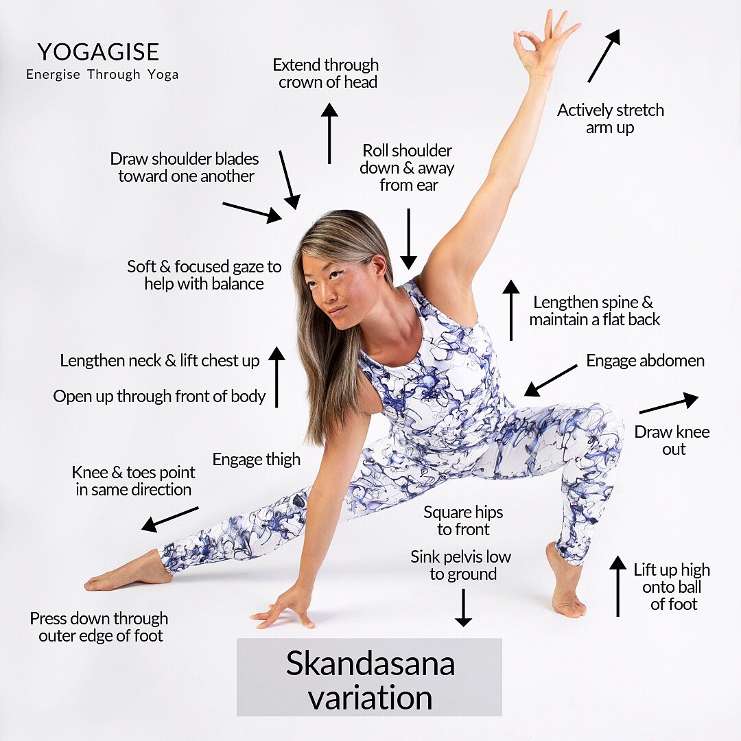 Cómo Hacer la Postura Skandasana o Dios de la Guerra en Yoga