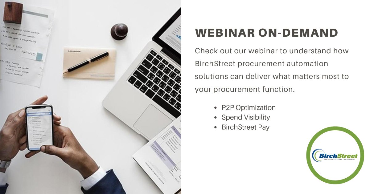 BirchStreetSys's tweet photo. Check out on-demand webinars to understand how BirchStreet #procurement automation solutions can deliver what matters most to your procurement function. 
https://t.co/gPE683tLN3 
#leadingprocurementsolution #hospitality #birchstreetpay https://t.co/2C69PPwo4D