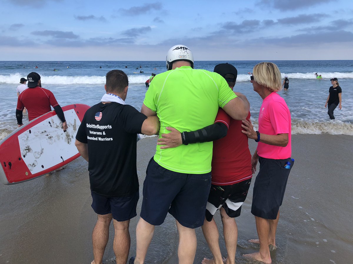 scottforsgren's tweet photo. Halfway thru Day 1 of #NVSSC where 120+ veterans are learning the fundamentals of surf. @DeloitteGov is out here all week sponsoring the event, helping in the water and on the beach wherever needed. A lot of lives will be changed over the next 5 days in beautiful @LaJolla_Shores https://t.co/QbCz4aDGS5