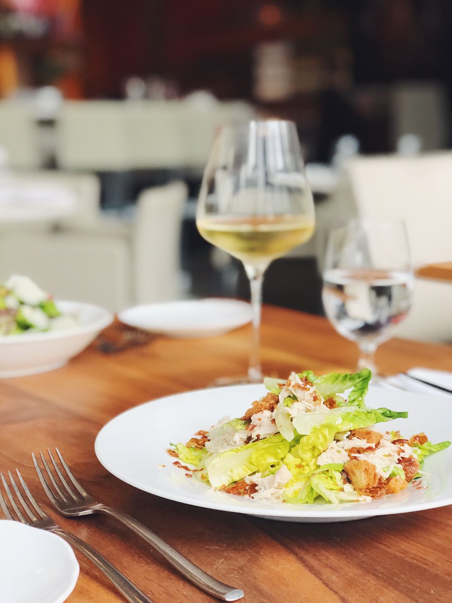 We love this caesar salad! Baby gem lettuce, focaccia croutons, traditional dressing, crispy prosciutto, parmigiano reggiano #torontofinedining #caesarsalad