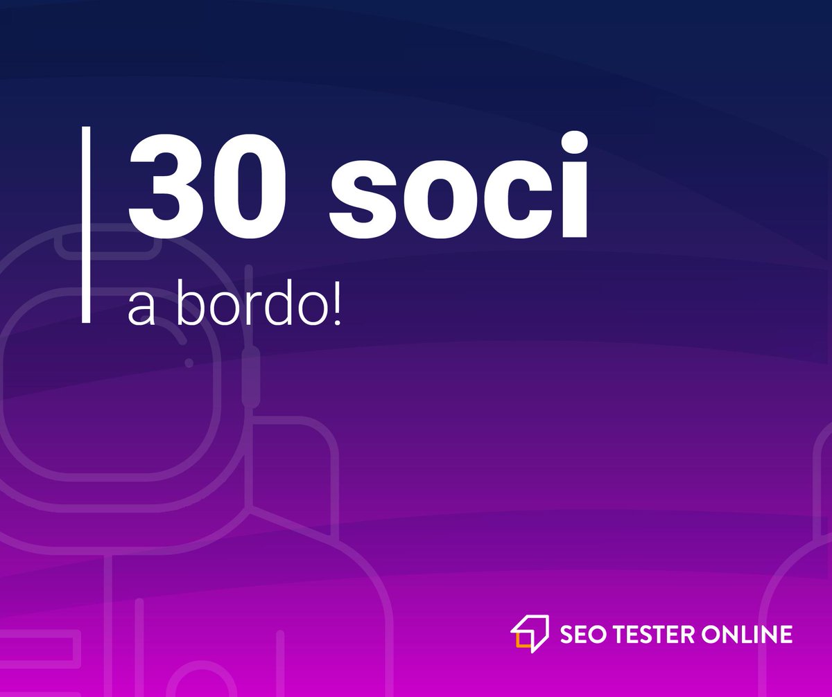 🤝 +30 NUOVI SOCI 🔥
Oggi abbiamo superato un nuovo importante traguardo della nostra campagna di #EquityCrowdfunding! 🚀

Vuoi salire a bordo anche tu? 👇

Investi ➡️ go.seotesteronline.com/investi
Scopri di più ➡️ invest.seotesteronline.com

#GetOnTop #SEOTESTERONLINE #EquityCrowdfunding