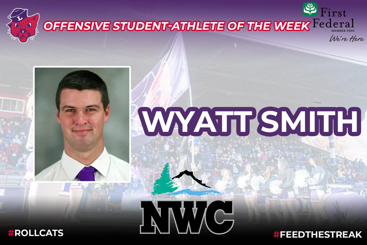 linfieldsports's tweet photo. WILDCATS HISTORY!! For the first time in program history, 
@LinfieldFB swept the @NorthwestConf #NWCSAOW honors. Congrats to Wyatt, Brian and Chris! #RollCats #FeedTheStreak

🔗: https://t.co/tsoapvyIX5 https://t.co/FN6THaS73Z