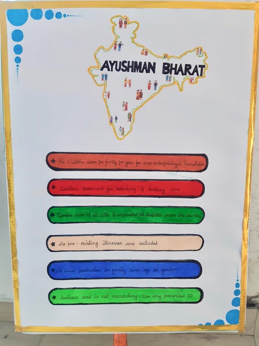 DpcABPMJAY's tweet photo. Slogan boards hand made by the students of Shri Ram Bilas Institute of Nursing and Medical Sciences for “AYUSHMAN BHARAT-PRABHAT FERI”.
#AyushmanPakhwadaUP
#AyushmanBharat
#PMJAYMakingADifference https://t.co/O02tQH6aIq