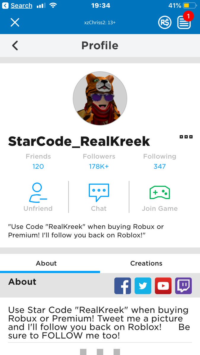 Chris At Uhchrissyt Twitter - realkreek roblox how you get robux free