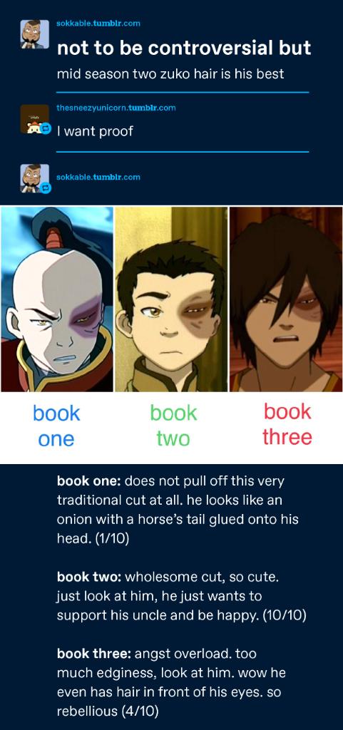 Tumblr On Twitter Zuko S Hair Is Great In All The Seasons Https