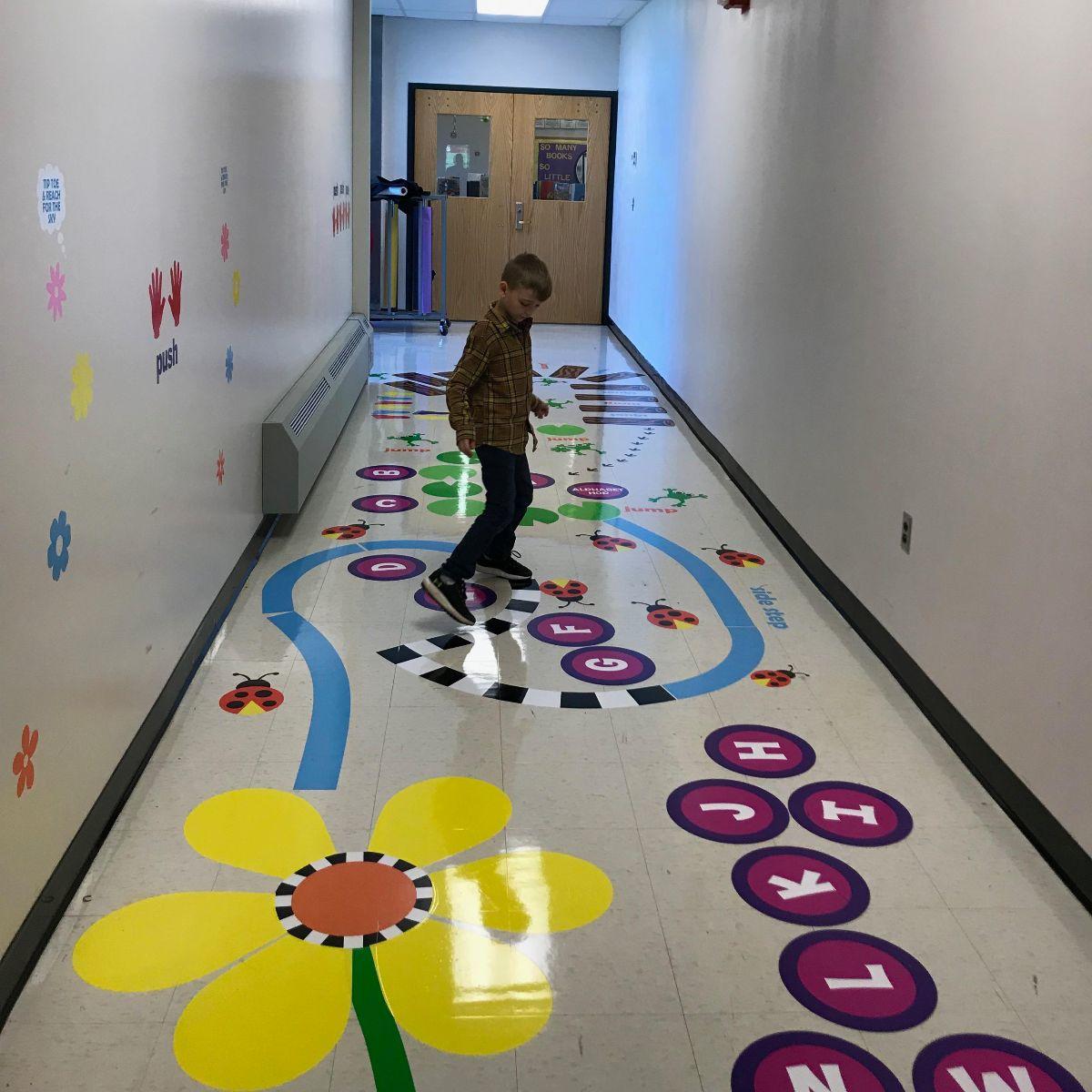 HeuveltonCSD's tweet photo. Our sensory path is ready to be used by our students! The path is in the "hallway to no where" near the library! More information about the path can be found here: https://t.co/4Lv4M6Op3C https://t.co/Lj5WjgndgA