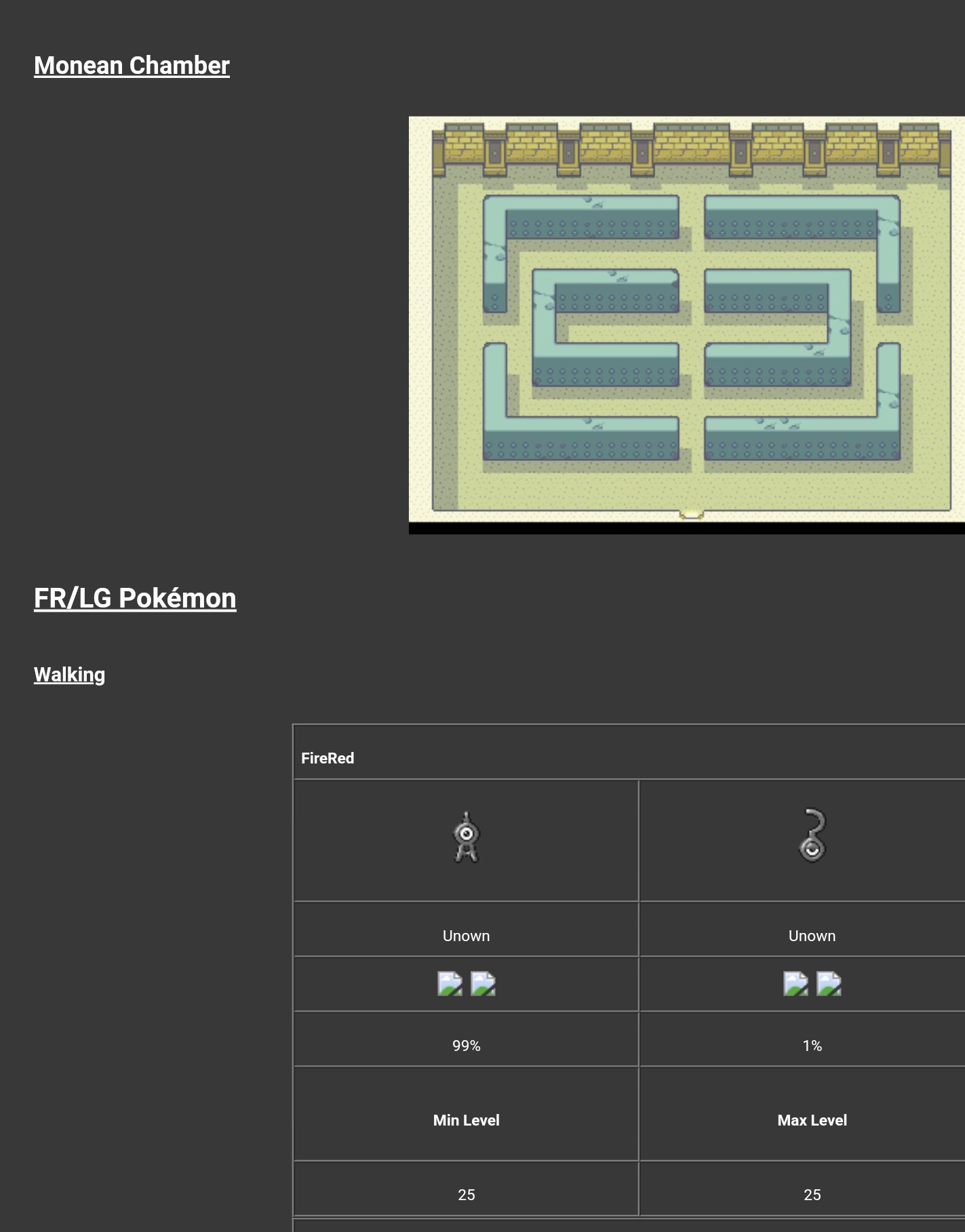 Matt Brandl (Absol) on X: Hold on In Fire Red and Leaf Green, Unown A  appears alongside Unown ?, and Unown ? only has a 1% chance of appearing. I  hope I