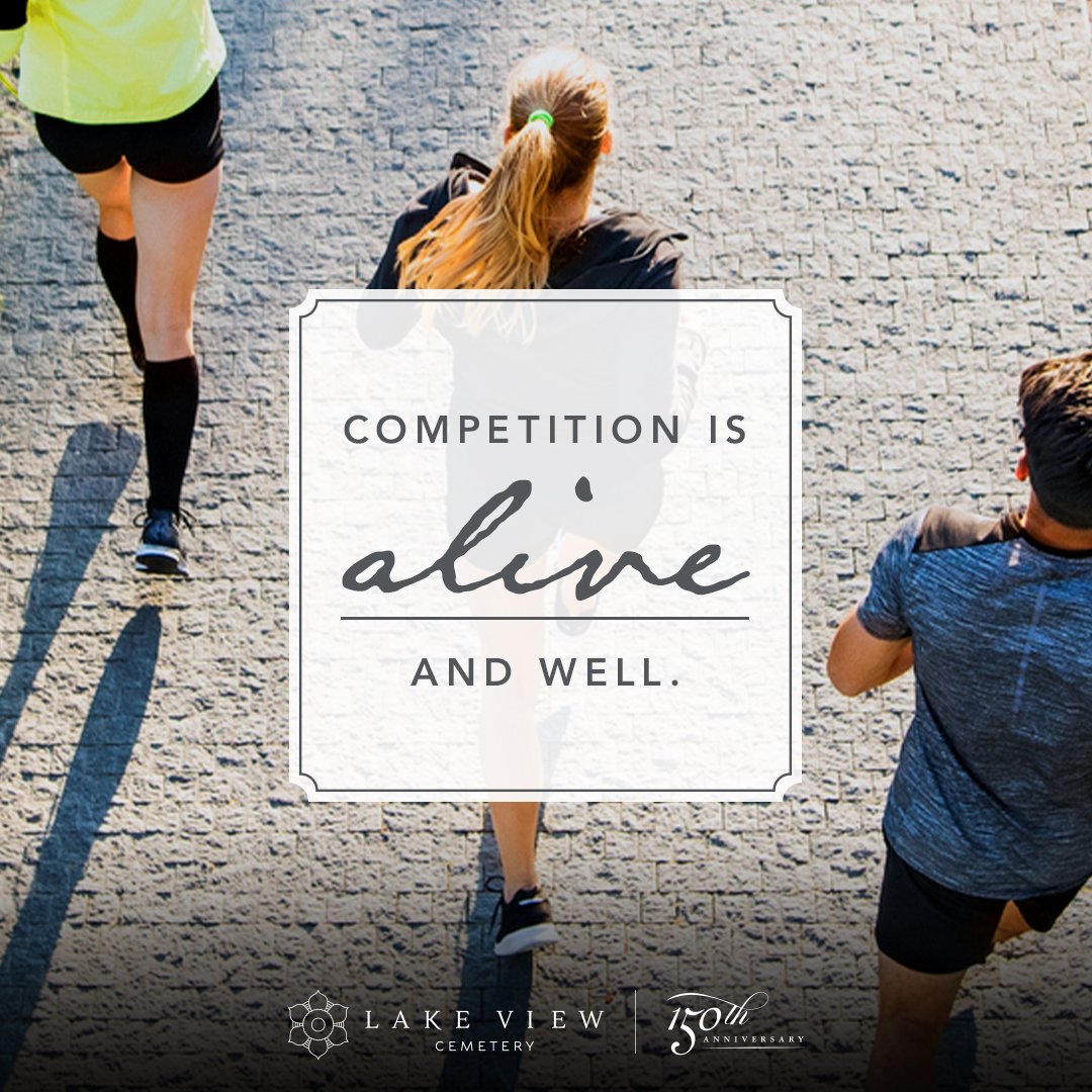 LakeViewCem's tweet photo. Competition is alive and well. Sign up now for A Run Through History, our annual 5k race on September 29! Learn more: https://t.co/vWFoLgu1c4 #RunThroughHistory #LakeViewCemetery https://t.co/hQw5M01K6h