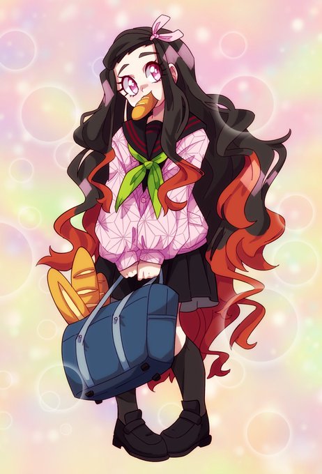 Olivia Bergström || COMMISSIONS CLOSEDさんがTwitterに投稿した竈門禰豆子(鬼滅の刃)のイラスト。