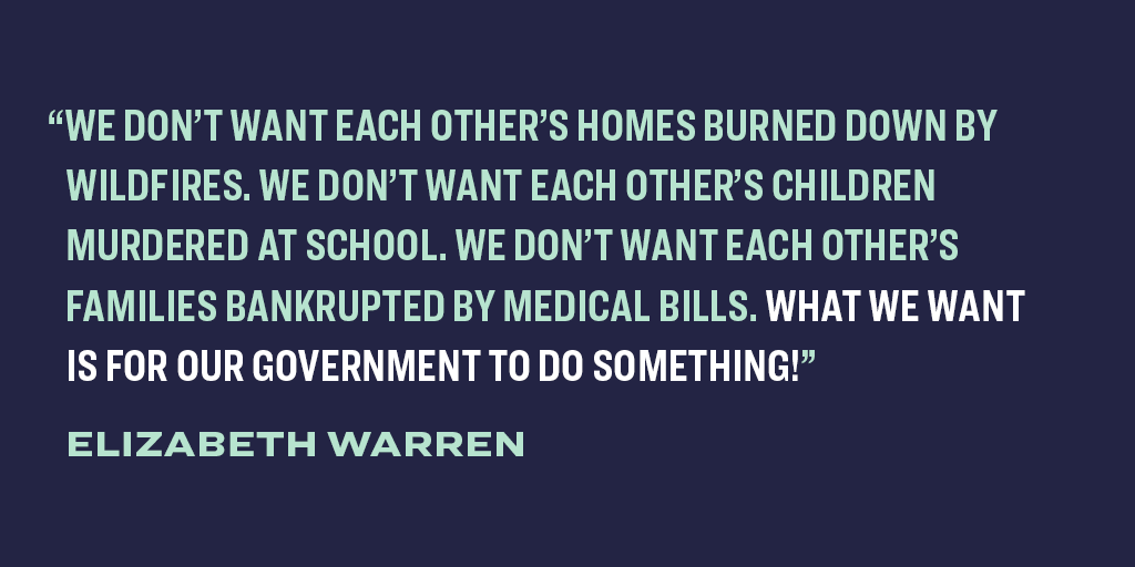 TeamWarren's tweet photo. In a Warren administration, our government will work for the people. #WarrenNYC https://t.co/AFlHYxQJNc