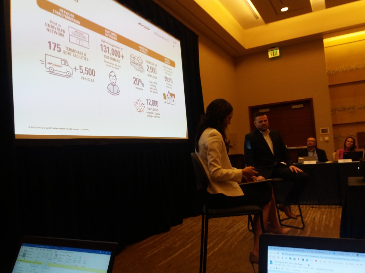 MishoMarkovski's tweet photo. On stage, @SuccessFactors CMO @KirstenAllegriw and @PurolatorInc, one of Canada’s biggest transportation and logistics company that adopted @SAP @SuccessFactors solutions to replace its disparate legacy applications.
#SFSFsummit19 #SAPSuccessFactors #HXM #SuccessConnect https://t.co/dp0Zpu9SGG