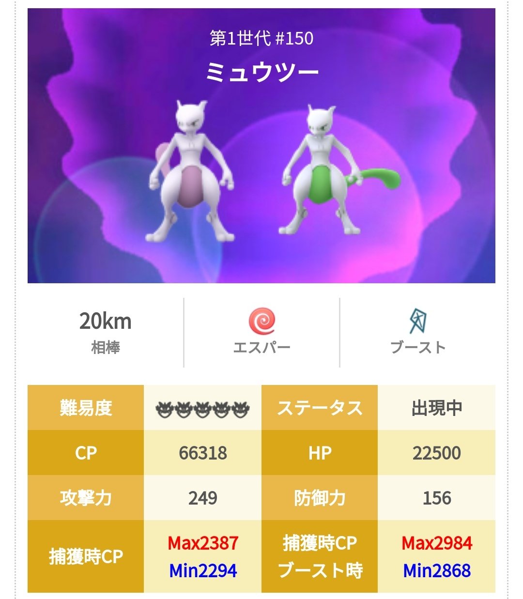 ポケモンgo攻略 みんポケ ウルトラボーナスで出現中のミュウツーは Hpが に上昇しており その影響でcpも に上がっています ミュウツーの基本情報 T Co Pyg8c2lhja ポケモンgo T Co Ynytqwdwo7 Twitter