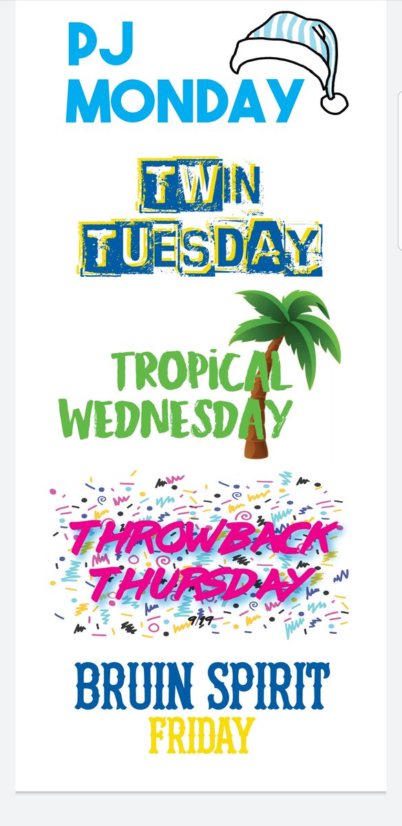 Don't forget about Spirit Week!  Come to school in your craziest outfits and tag us in pictures of them on social media!