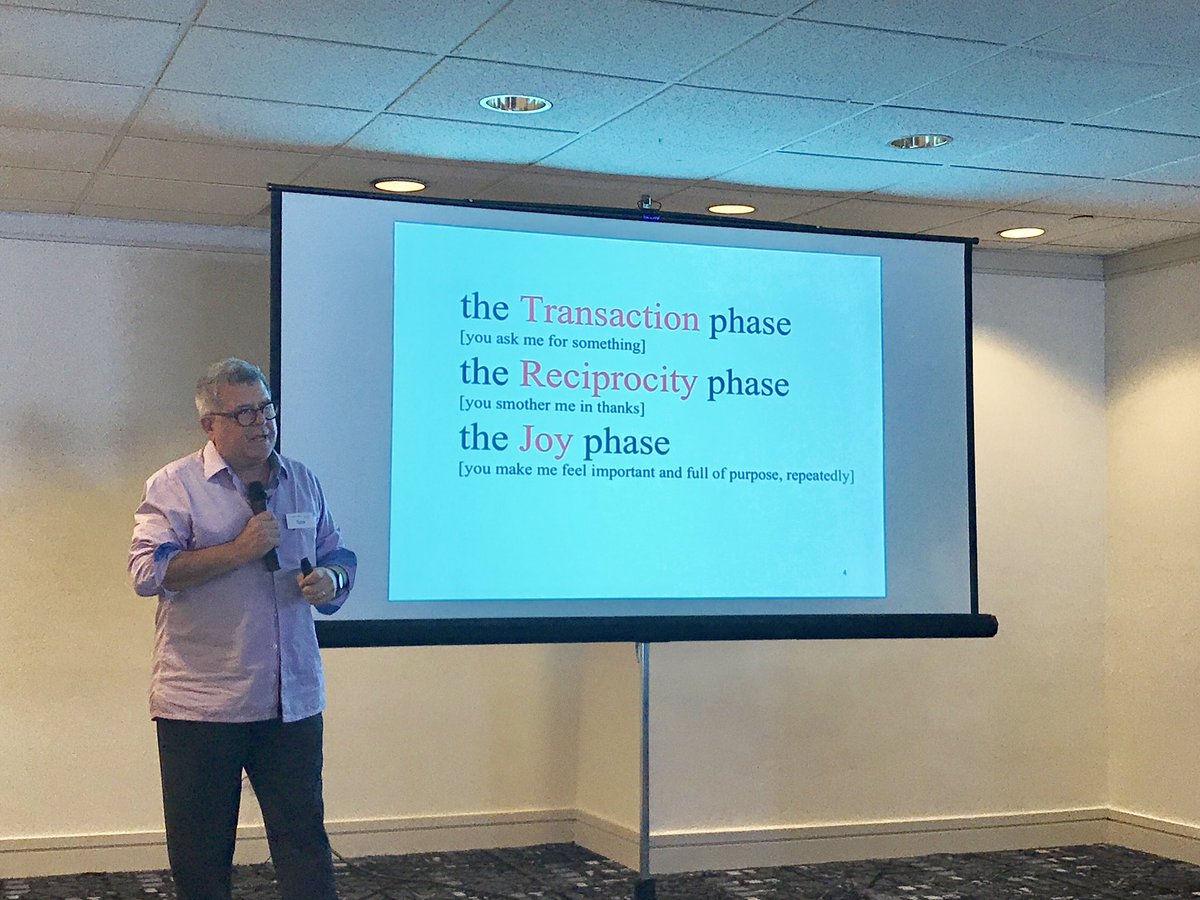 gocooper's tweet photo. Big laughs at the #ThinkDouble workshop when Tom Ahern said that donors should need to “fight their way out of the thanks.” 👏🏽❤️⭐️ #reciprocity #donorlove #fundraising https://t.co/4XULfrodnn