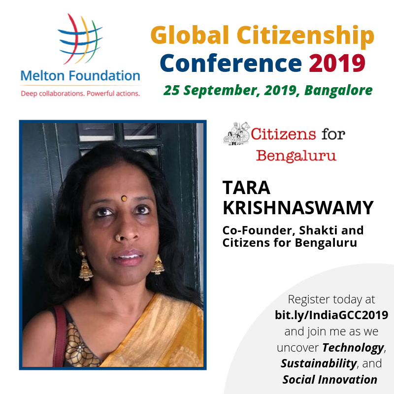 thehumangutan's tweet photo. RT @MFGlobalCitizen: Meet #SpringboardSessions speaker Tara Krishnaswamy! Co-founder of @citizensforblr with #activist campaigns like #BekuBedaSanthe! Join Tara at this #IndiaGCC2019!
Register at: https://t.co/6Q4gk6BUwh
#100Acts #GlobalCitizenship #… https://t.co/4agbWsccTH