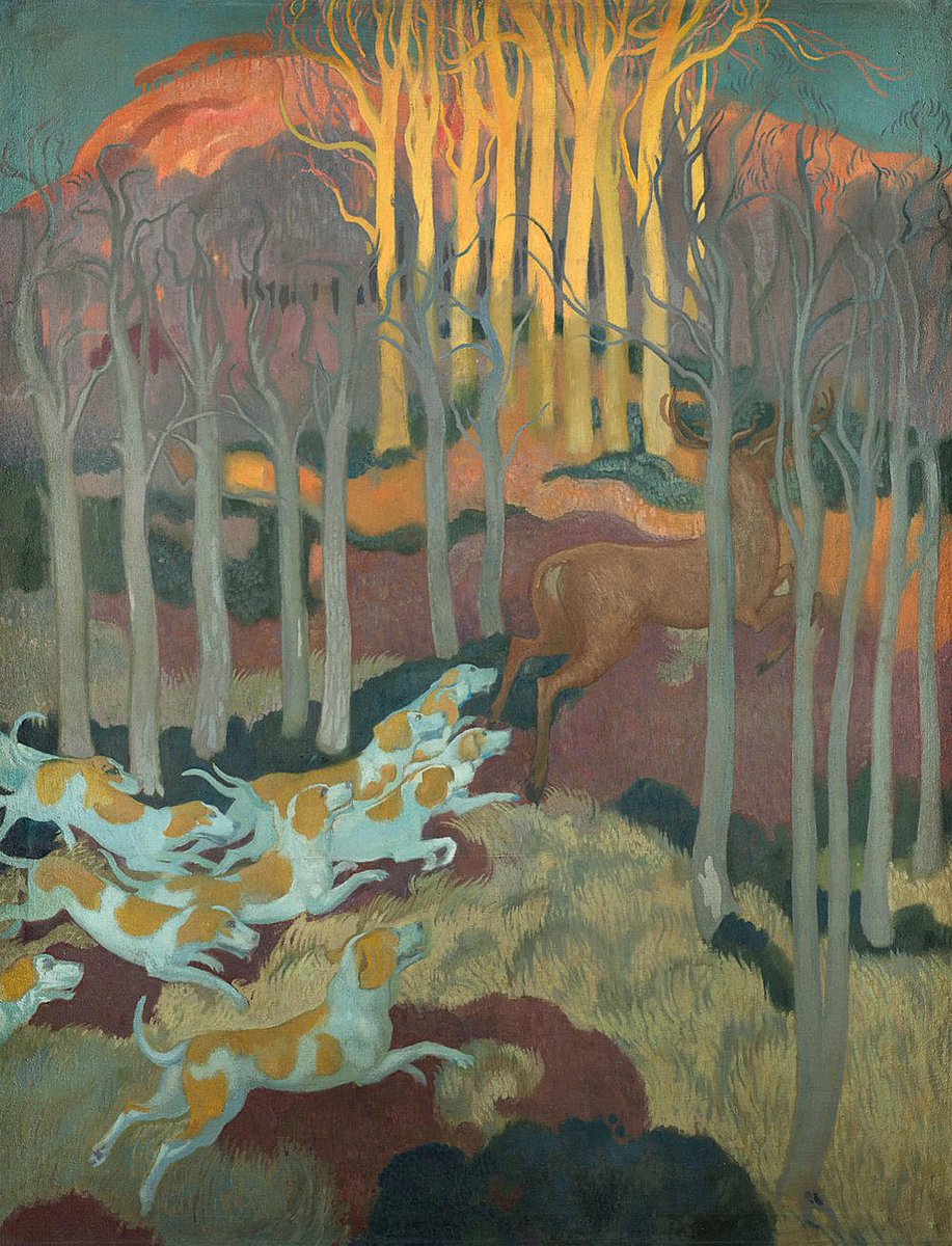 Maurice Denis
La Légende de saint Hubert 1896-1897 
#peintrefrancais #art #nabis