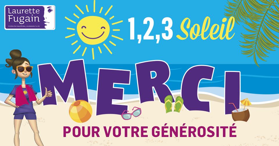Association Laurette Fugain (@assoalf) on Twitter photo 1, 2, 3 ☀️
Cet été, en envoyant SOLEIL au 92101, vous avez été nombreux à participer à notre opération.
Grâce à vos dons <a href="/AssoALF/">Association Laurette Fugain</a> va contribuer à la réalisation d'une action visant à améliorer le quotidien des enfants hospitalisés.
Merci à tous pour votre générosité 💜🌞 1, 2, 3 ☀️
Cet été, en envoyant SOLEIL au 92101, vous avez été nombreux à participer à notre opération.
Grâce à vos dons <a href="/AssoALF/">Association Laurette Fugain</a> va contribuer à la réalisation d'une action visant à améliorer le quotidien des enfants hospitalisés.
Merci à tous pour votre générosité 💜🌞