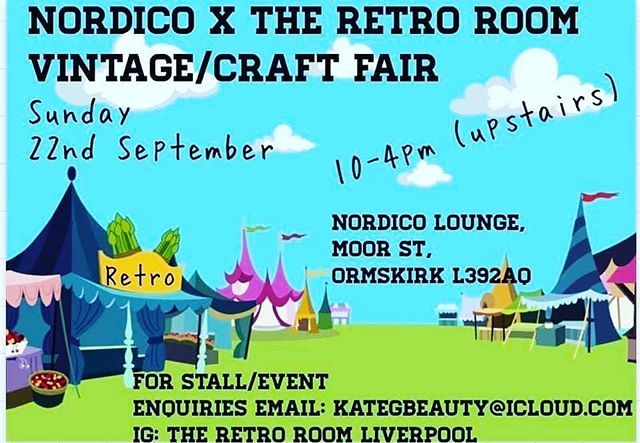 The Retro Room Vintage Craft Fair upstairs @nordicolounge on Sunday 22nd September. Sounds like a great day, plus my friend Kerry will be there from @create_craft_sew sharing off all of her amazing crafts. 
Be sure to pop in and take a look! 😘 .
.
.
… ift.tt/2ObomaZ