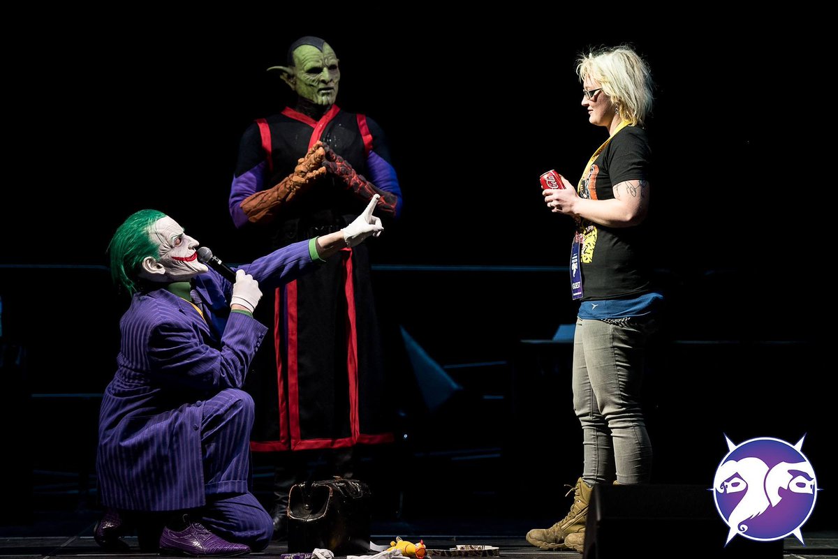 northernfancon's tweet photo. FANCON MOMENTS! (2018)...  #northernfanconalumni &amp; @thecw costume builder Aaron Harrison (as Joker) proposes to @BrookW91157363 during cosplay contest with Super Skrull host @Mark_Meer
Pre-order your tickets &amp; booths to #SaveFanCon on @kickstarter at https://t.co/6WoswxAAFm https://t.co/aJhqHins8J