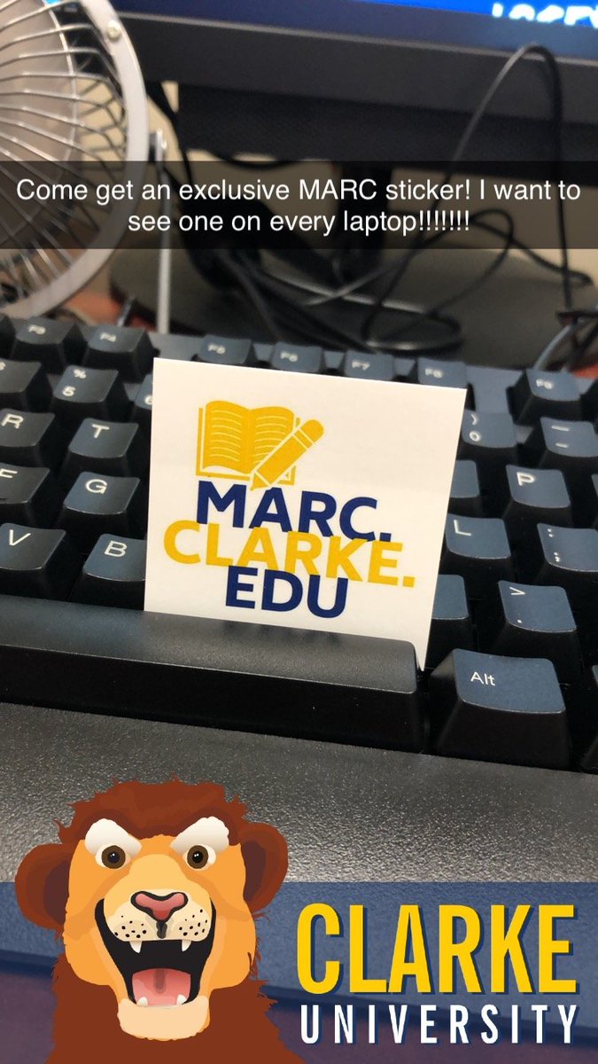 ClarkeWriting's tweet photo. Come get one of our MARC stickers for your laptop (or whatever you put stickers on nowadays)! #stickers #promo #theMARC #ClarkeWriting #WriteWithPride #ClarkeLearning https://t.co/Wf1uQUy9Gu