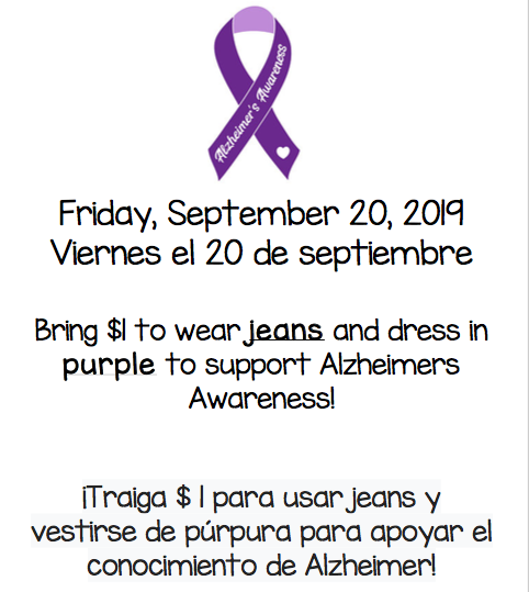 #Alzheimers Wear your purple to show support on Friday!