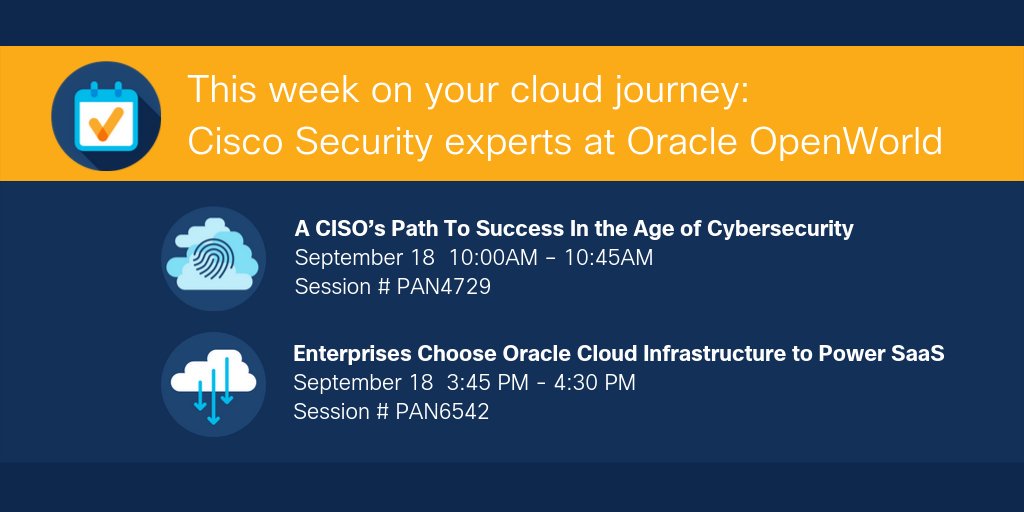 Cisco Secure on Twitter "Attending Oracle OpenWorld OOW19 this week