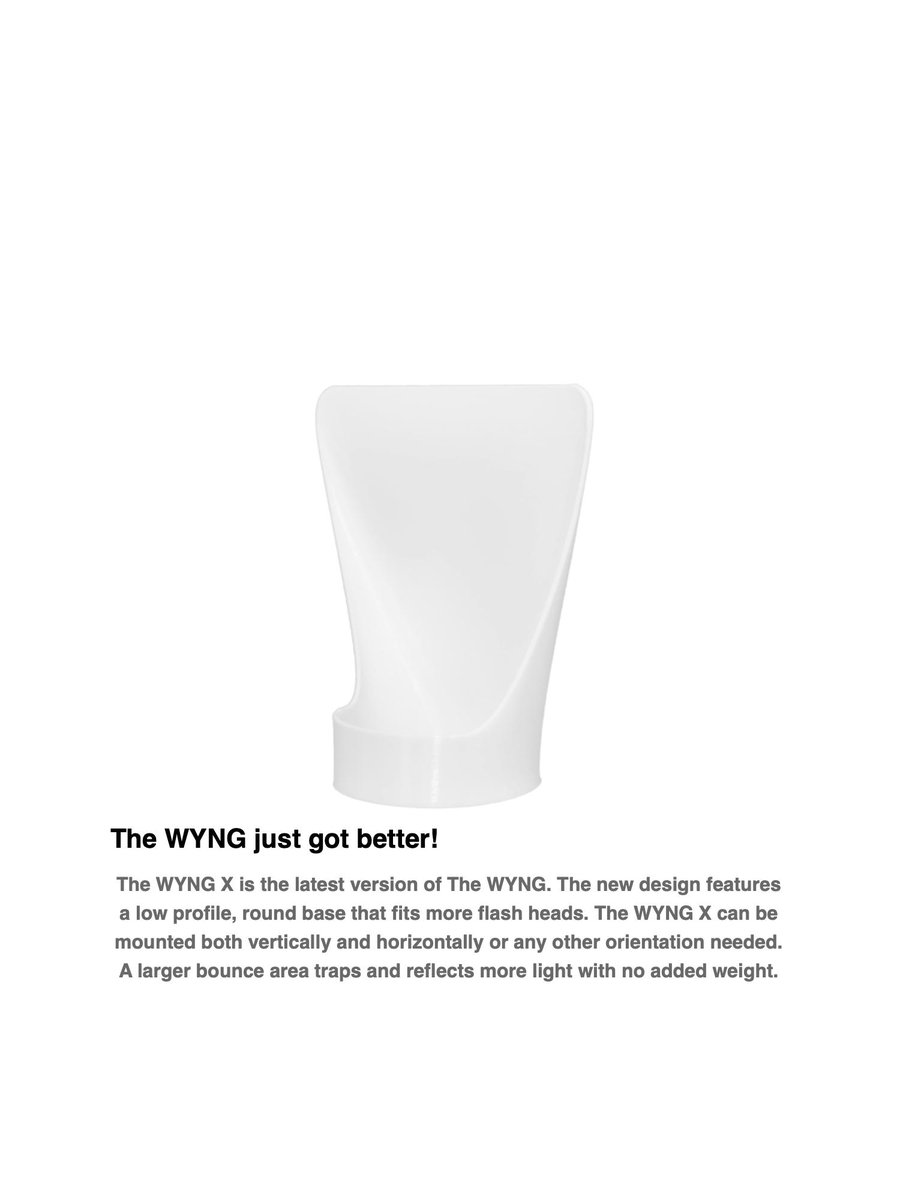 3DFlexFlash's tweet image. New Product! The WYNG X bounce reflector and diffuser. Get yours today at 3D Flex Flash! 
3dflexflash.com/store.html#!/T…
#flashdiffuser #weddingphotography #flashphotography #3dprinting #photography #flashmodifier