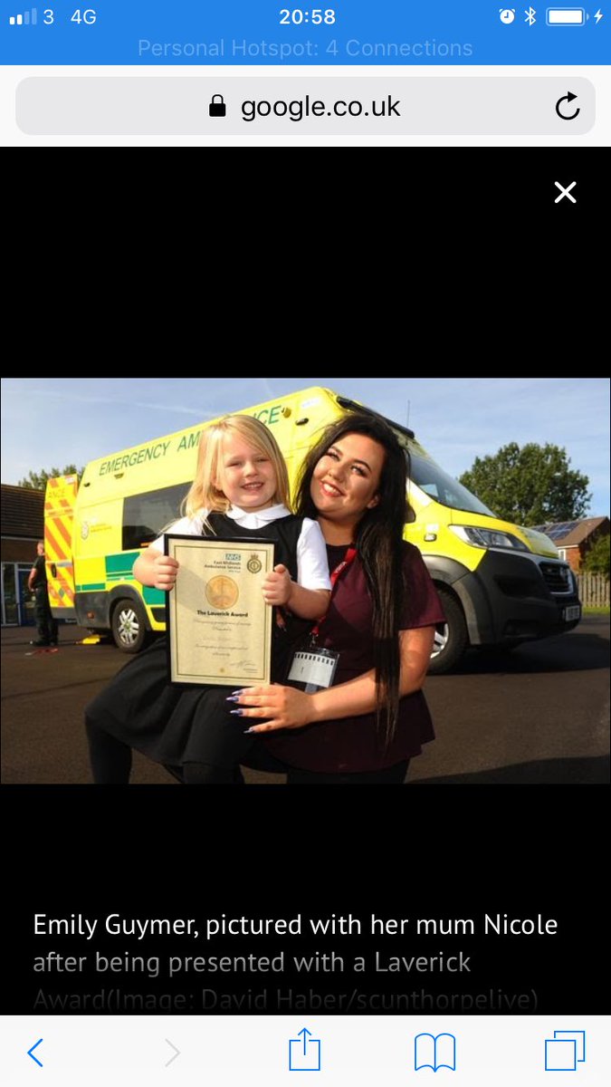 My beautiful brave niece got a bravery award today. For calling 999 and saving my sister. She is only 5 years old