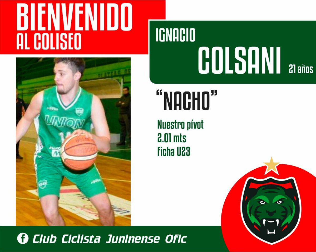 🏀 #LaLigaArgentina 
📰⛹️‍♂️ Ignacio Colsani es el nuevo refuerzo de <a href="/CiclistaOf/">Ciclista Juninense</a> 👉 bit.ly/2mkDO8J