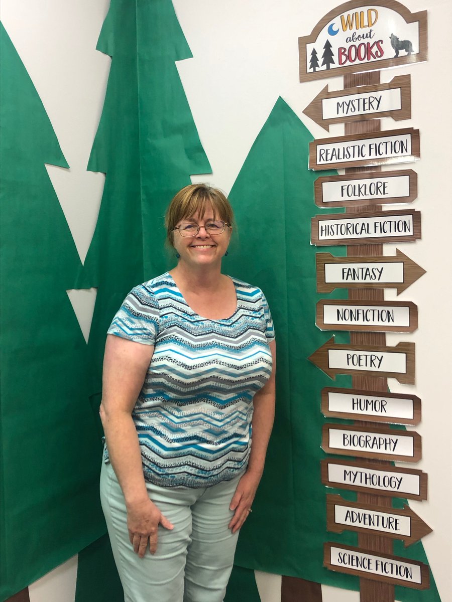 BISD_Libraries's tweet photo. Mrs. Kerry Gray, the new #LibraryMediaSpecialist at @Mitchell_BISD's Library is #ReadyForAdventure!  #LoveOurBISDLibraries #EncourageTheHeart #TellTheStory #BeEssential #LibrariesAreEssential #Essential8 
@BryanISD .
  
@BISD_ITech https://t.co/lysjIg7p35