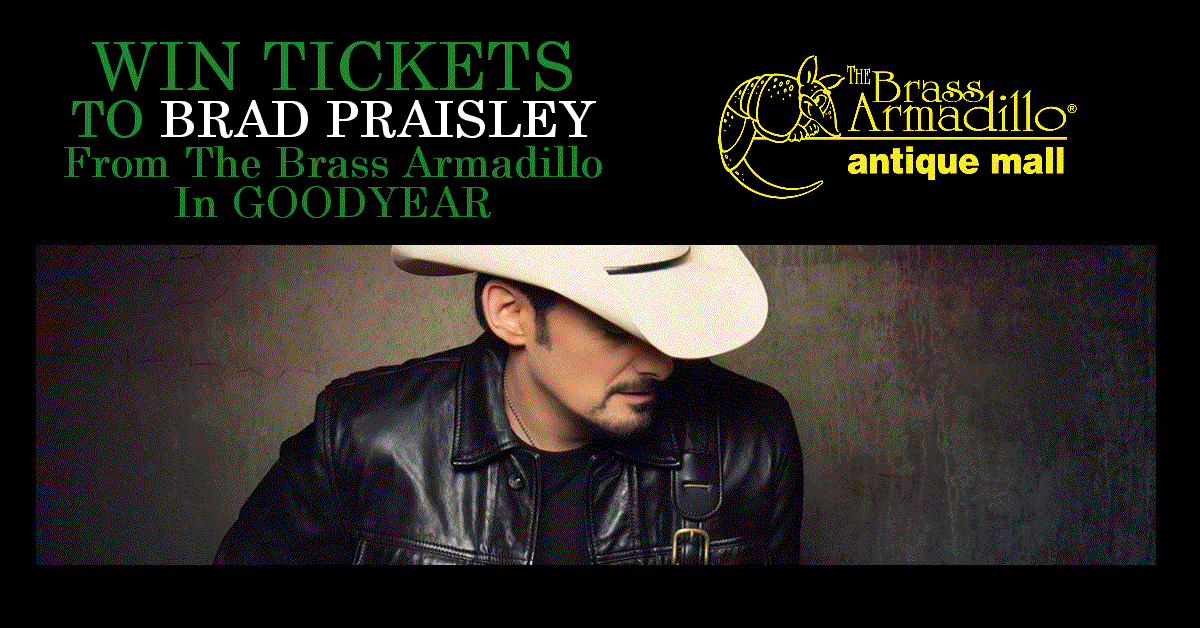 The Brass Armadillo in Goodyear is giving away four pairs of Brad Paisley concert tickets.  More Info: baam.us/wintickets  
#brassarmadillo #goodyearaz #avondaleaz #buckeyeaz #SouthwestValleyChamber #goodyearazlife #countryarizona