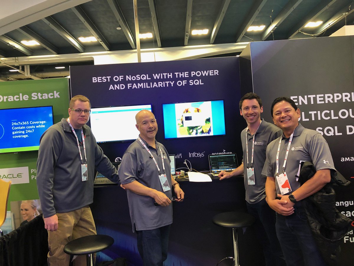 couchbase's tweet photo. Hey #OOW19 attendees: #Couchbase is in the house! Stop by and see us at booth #610 (South Hall).  We'd love to show you around! #Couchbase #NoSQL https://t.co/jjt8XxYT65