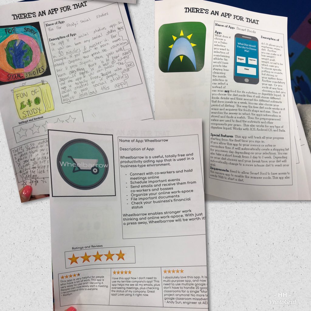 My gifted classes created an app for our beginning of the year creative thinking activity. I love their ideas! I also had them create a review of each other’s app.  I could really hear their voice come through in their reviews.